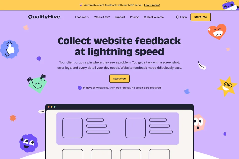 Aperçu de la landing page