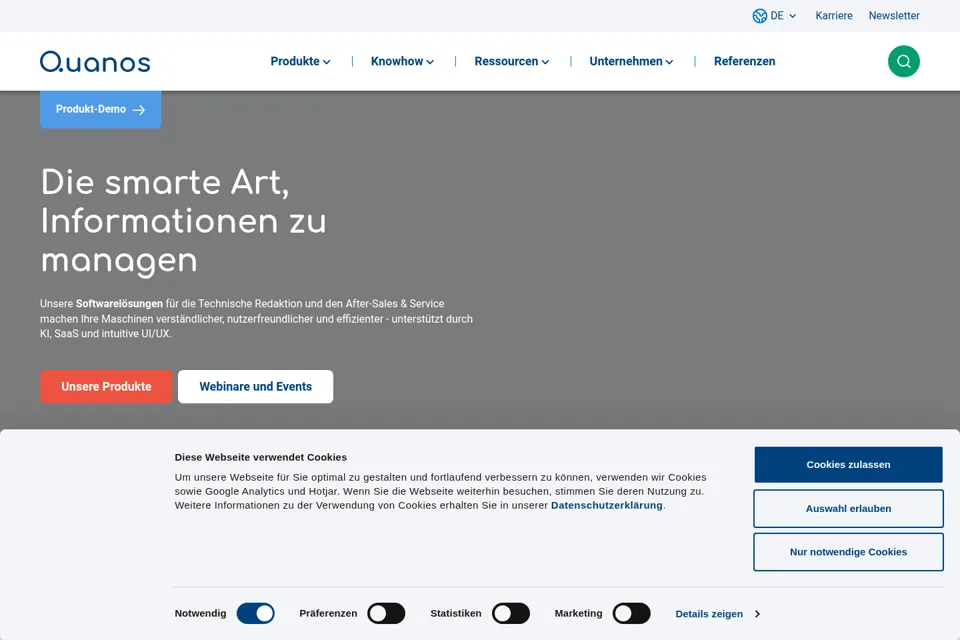 Aperçu de la landing page