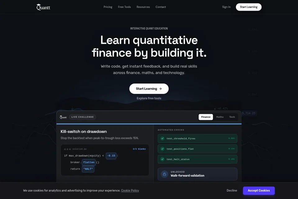 Aperçu de la landing page