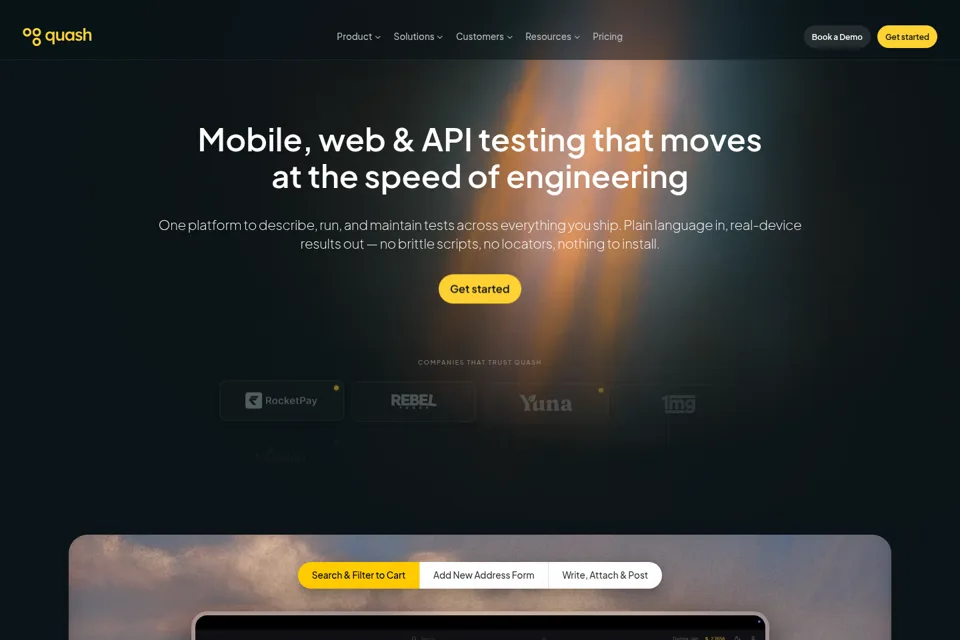 Aperçu de la landing page