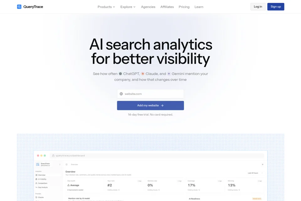 Aperçu de la landing page
