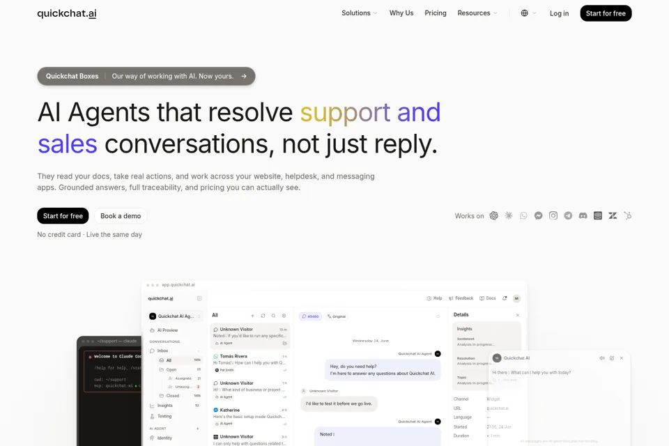 Aperçu de la landing page