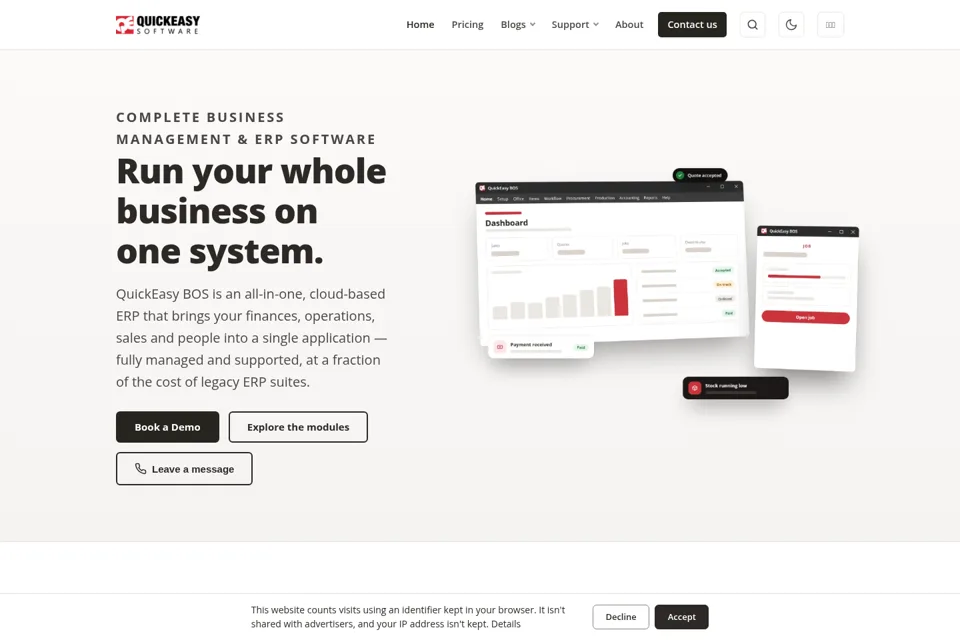 Aperçu de la landing page