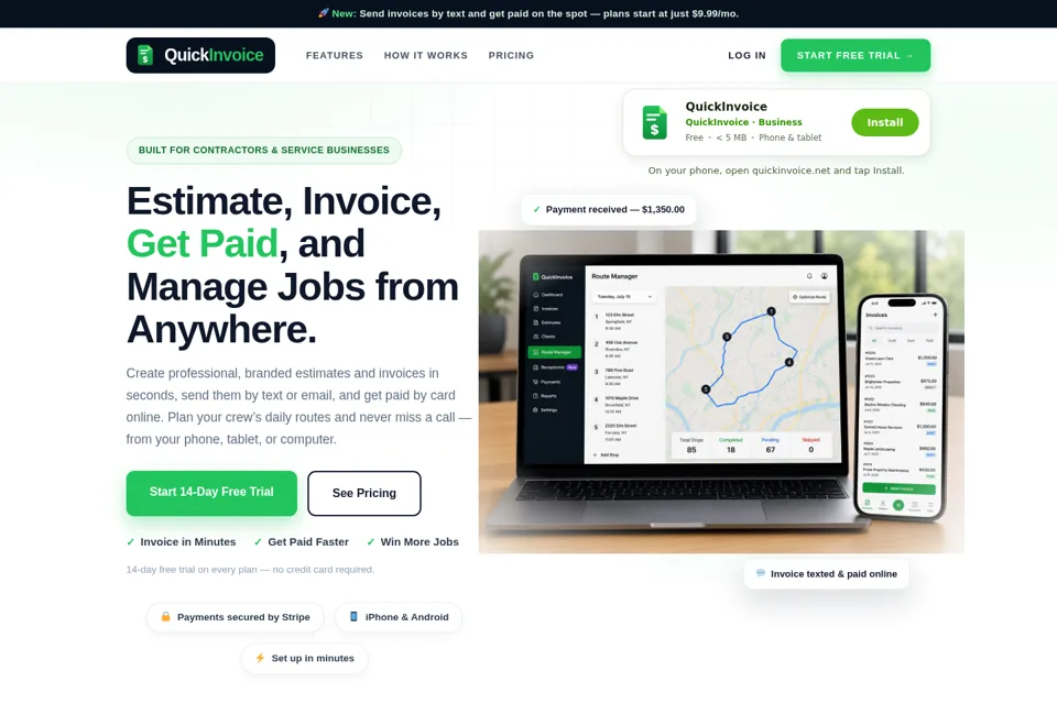 Landing page preview