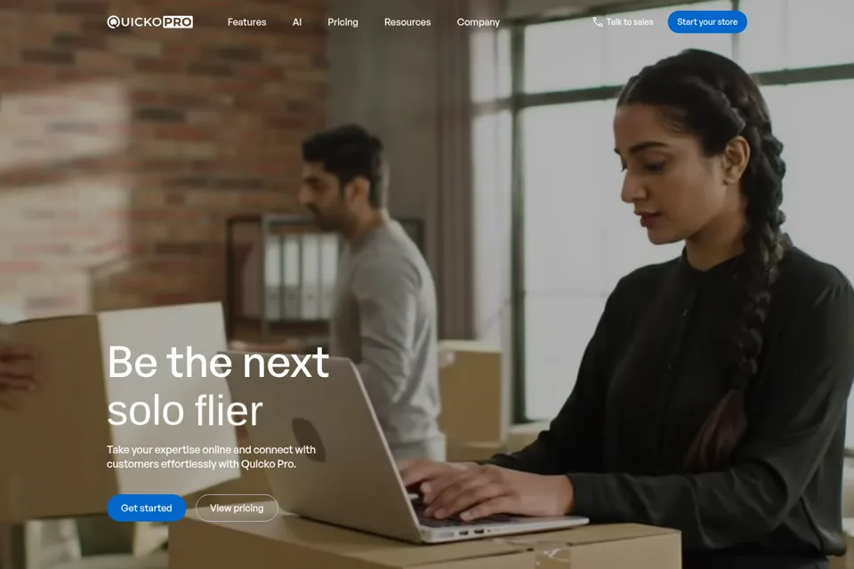 Aperçu de la landing page