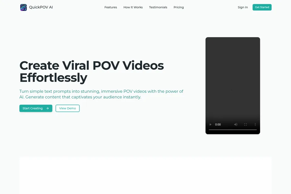Aperçu de la landing page