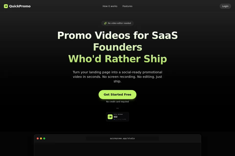 Aperçu de la landing page