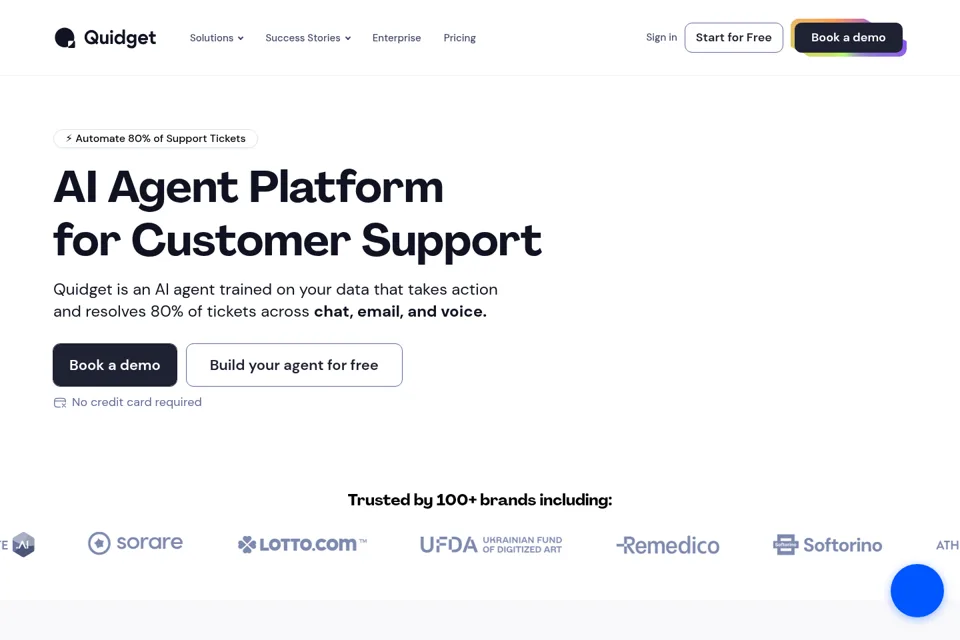 Aperçu de la landing page