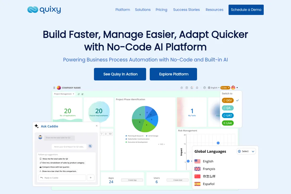Aperçu de la landing page