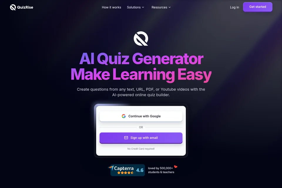 Aperçu de la landing page