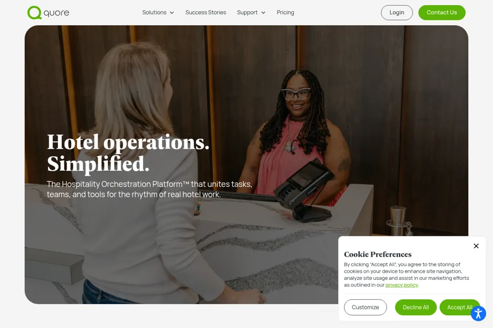 Aperçu de la landing page