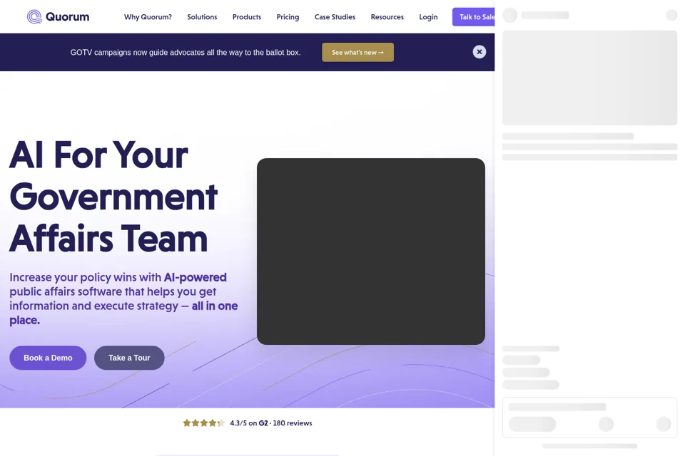 Aperçu de la landing page