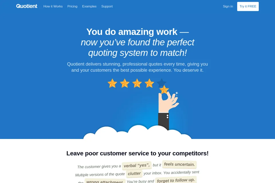 Aperçu de la landing page