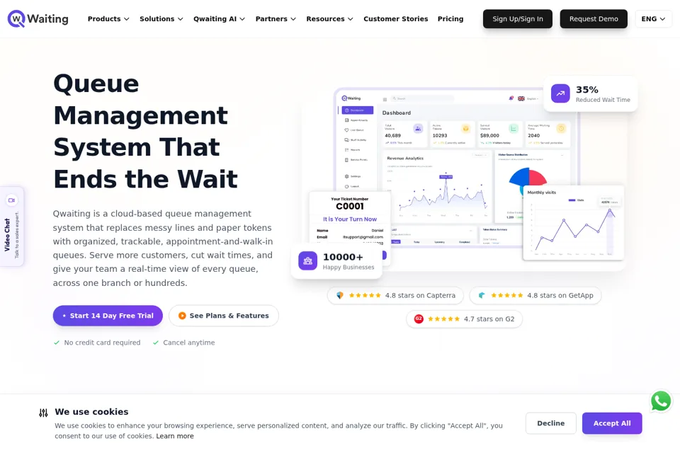 Aperçu de la landing page