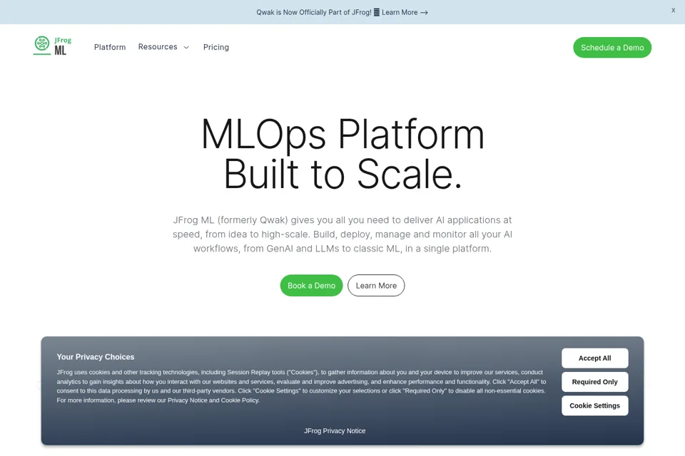 Aperçu de la landing page