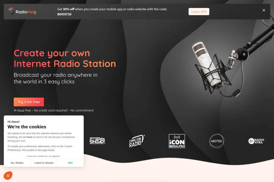 Aperçu de la landing page