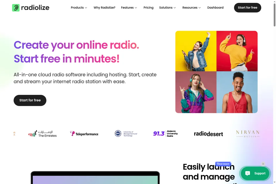 Aperçu de la landing page