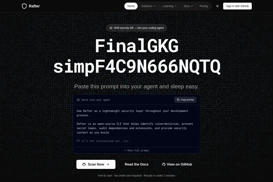 Aperçu de la landing page