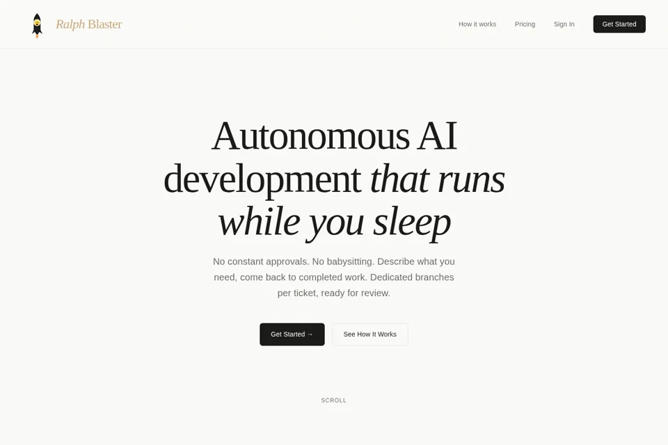 Aperçu de la landing page