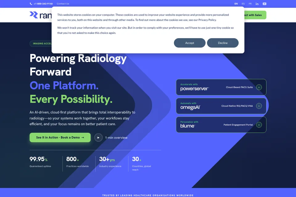 Aperçu de la landing page