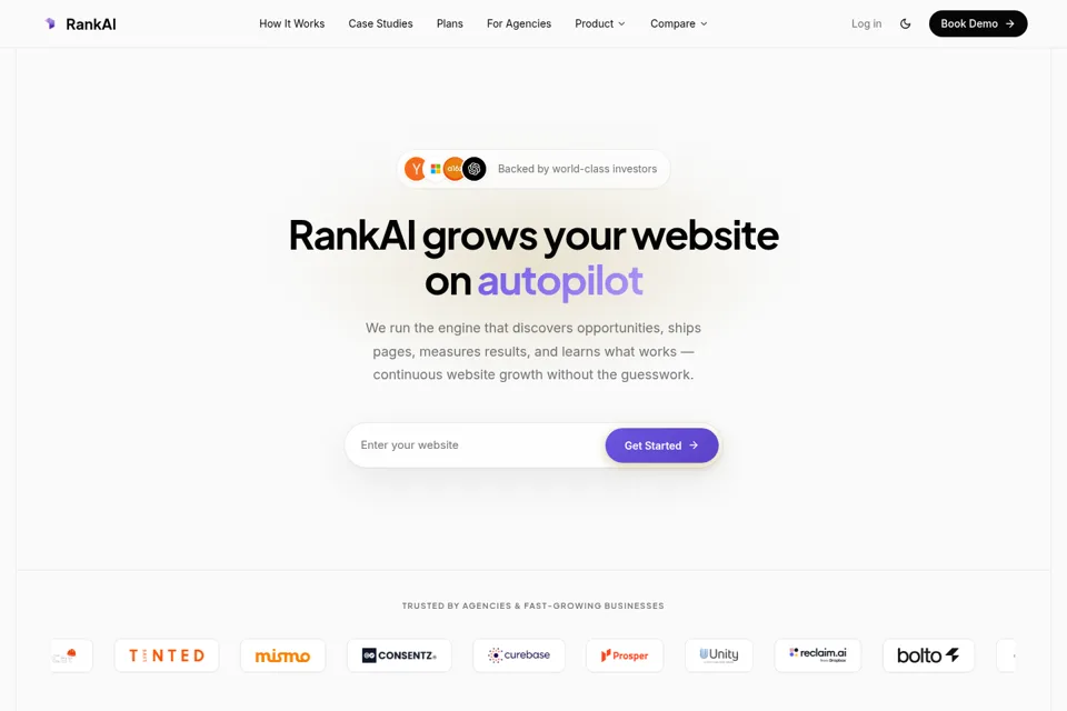 Aperçu de la landing page