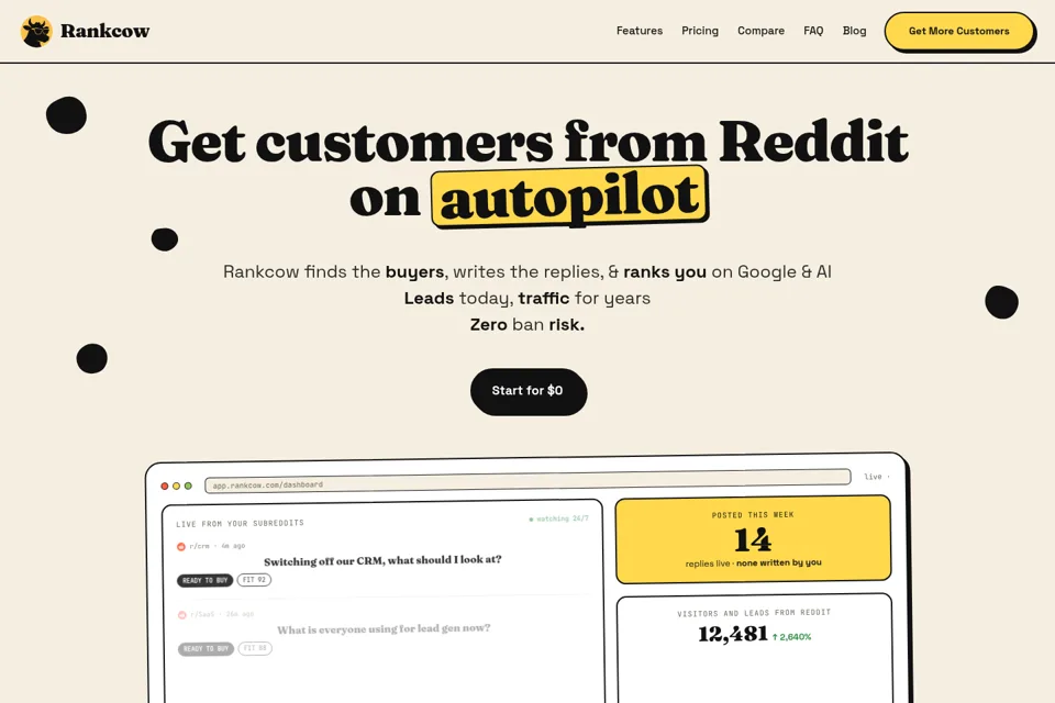 Aperçu de la landing page