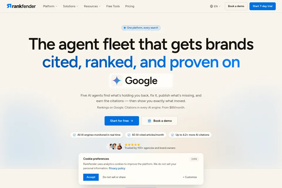 Aperçu de la landing page