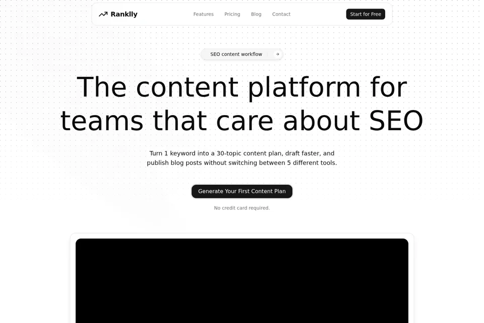 Aperçu de la landing page
