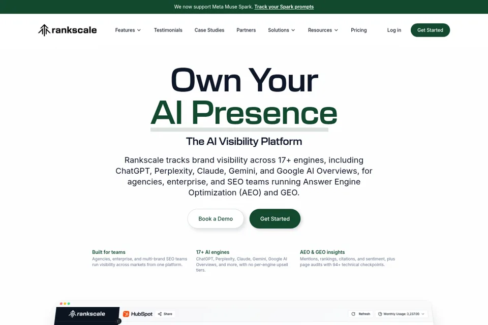 Aperçu de la landing page