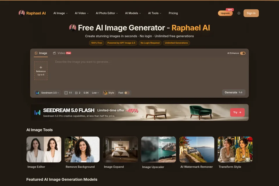 Aperçu de la landing page
