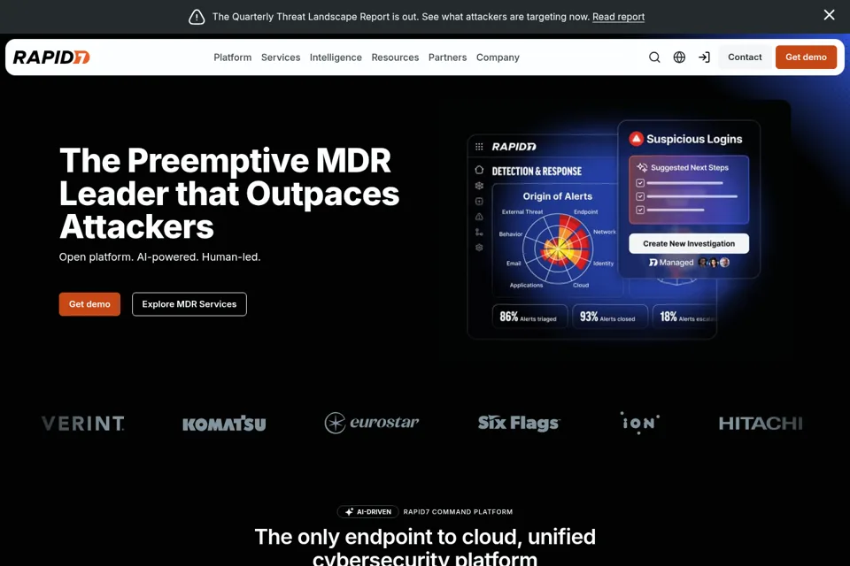 Aperçu de la landing page