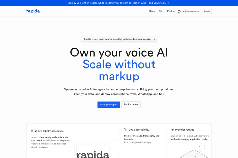 Aperçu de la landing page
