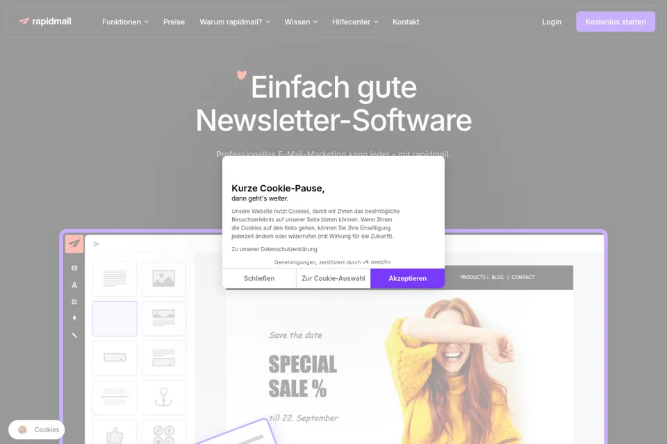 Aperçu de la landing page