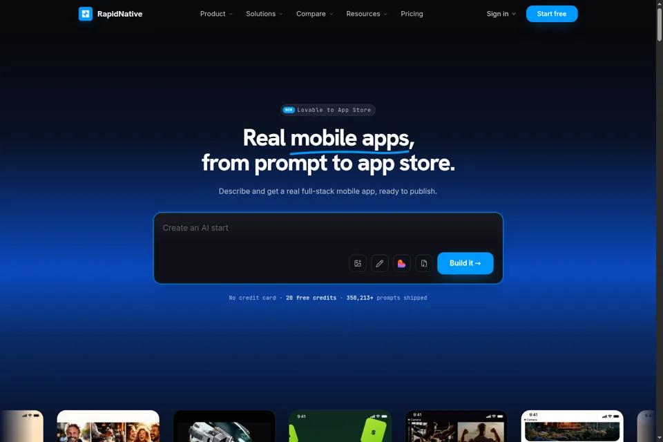 Aperçu de la landing page