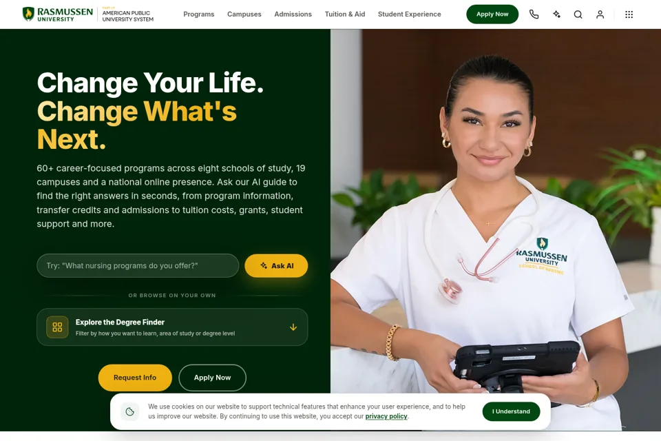 Aperçu de la landing page