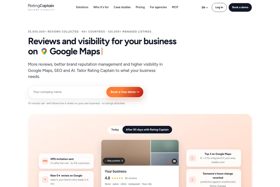 Aperçu de la landing page
