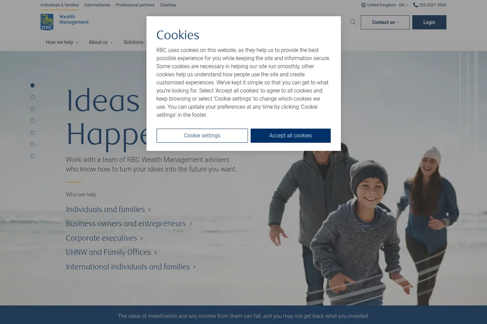 Aperçu de la landing page