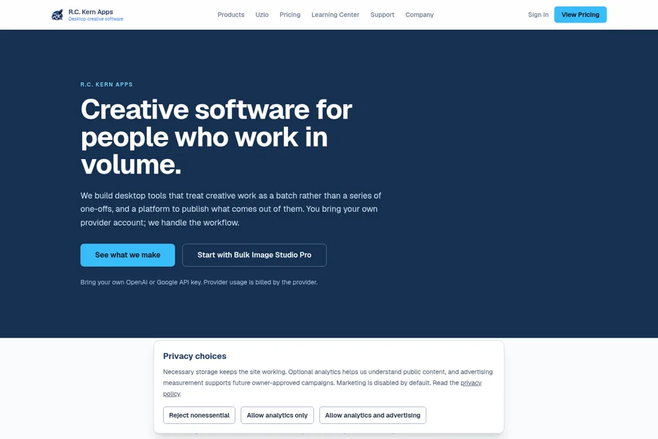 Aperçu de la landing page