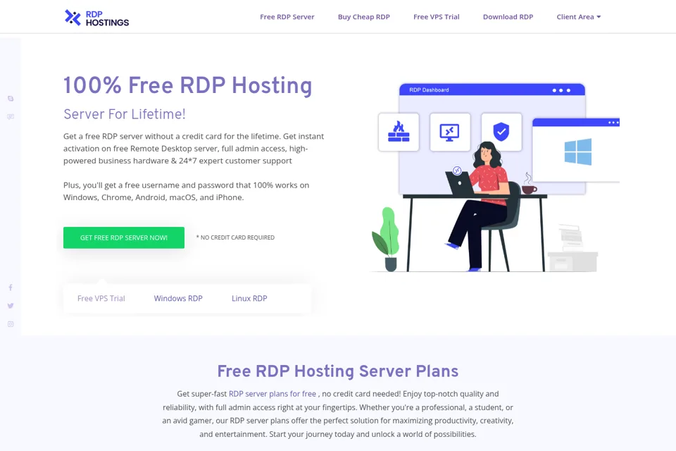 Aperçu de la landing page