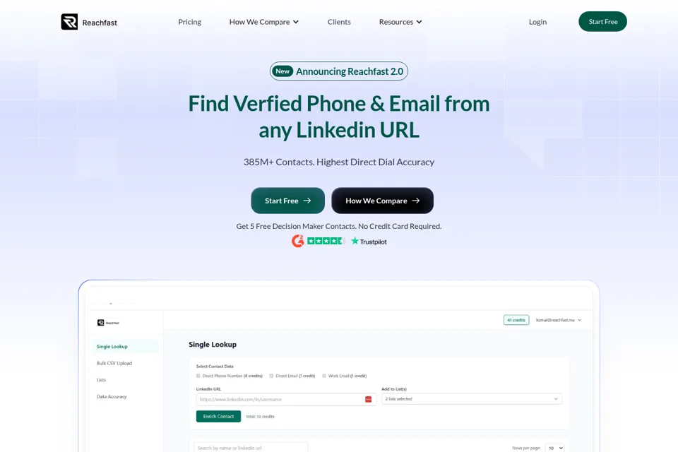 Landing page preview