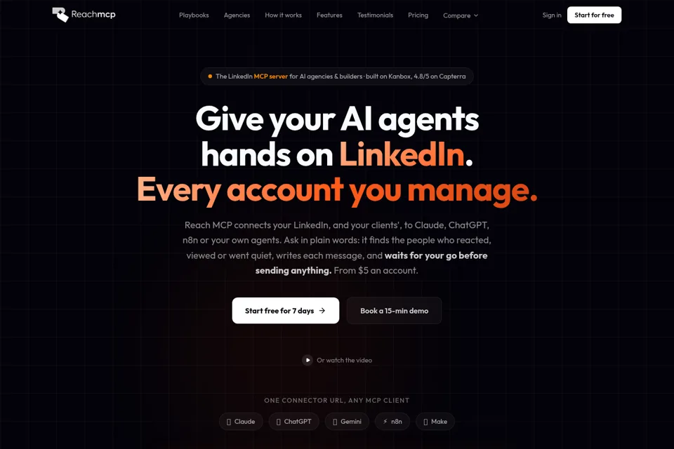 Aperçu de la landing page