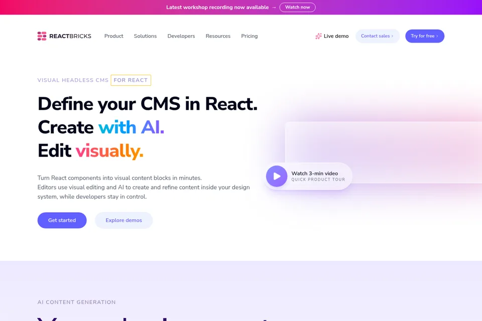 Landing page preview