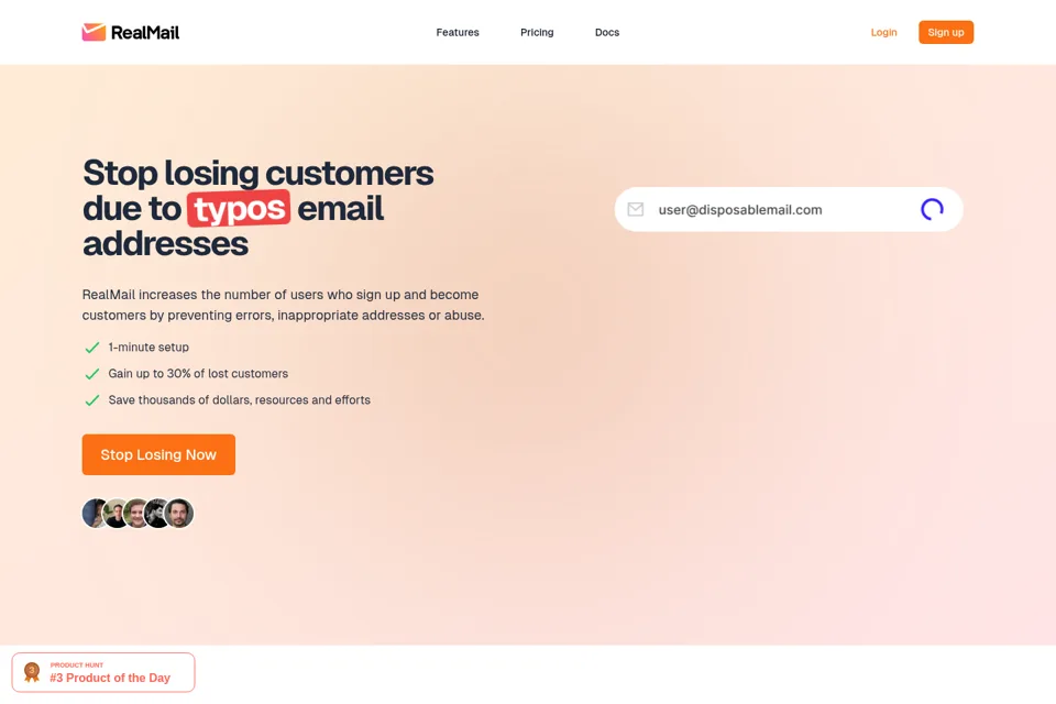 Aperçu de la landing page