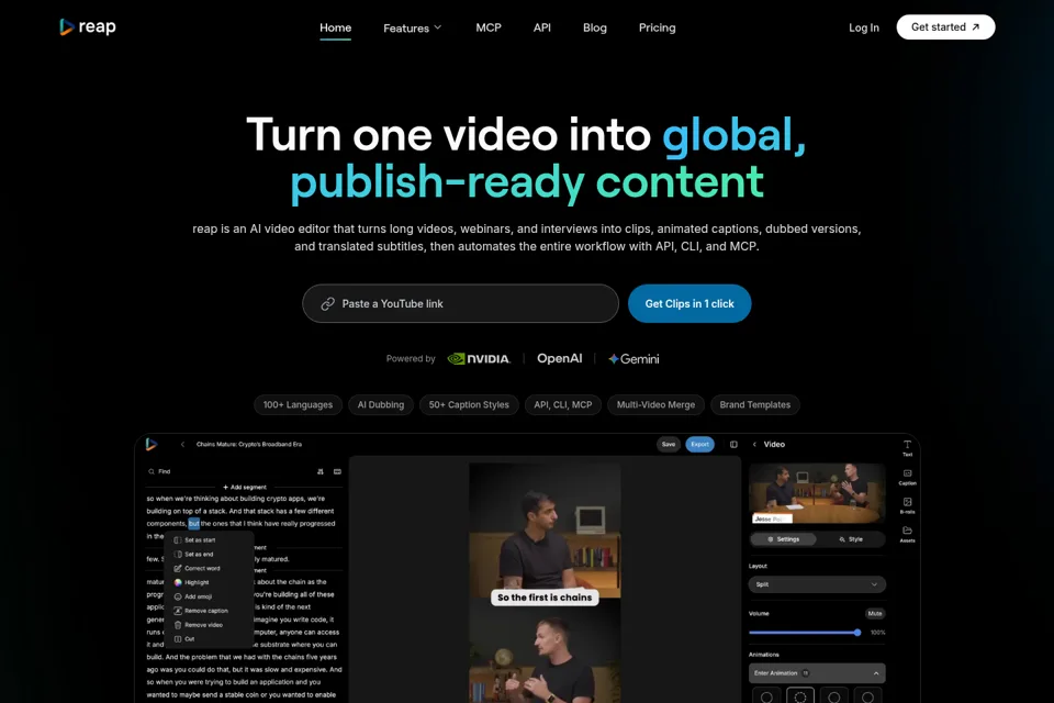 Aperçu de la landing page