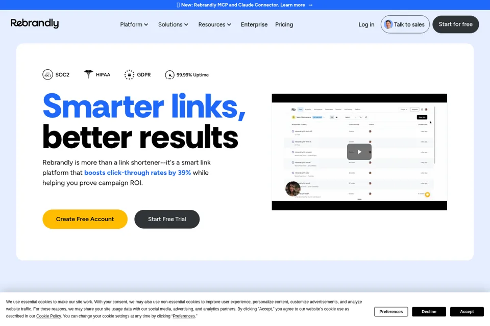 Landing page preview