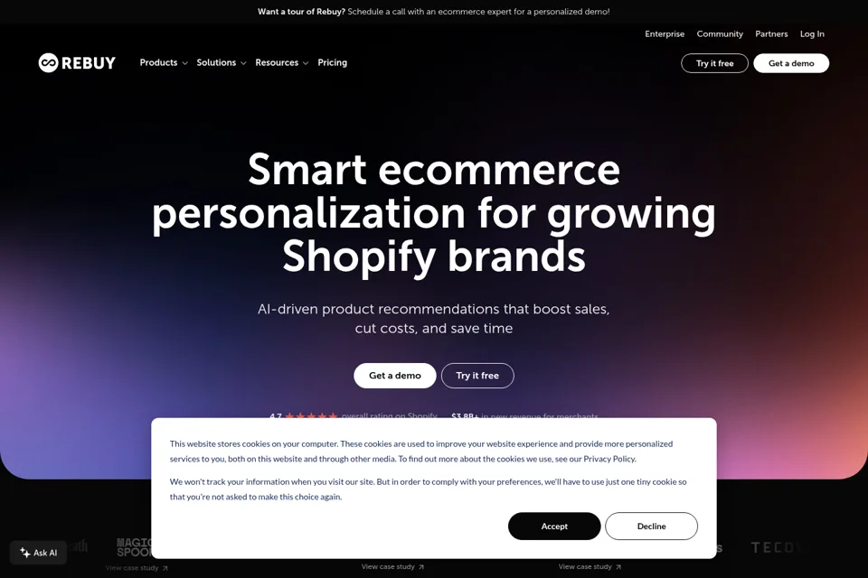 Aperçu de la landing page