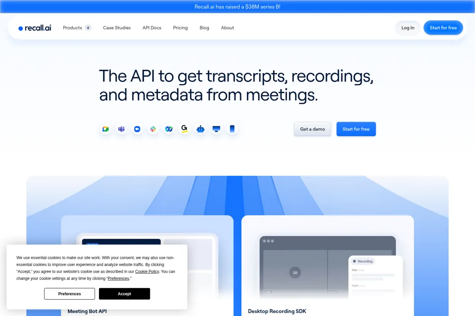 Aperçu de la landing page