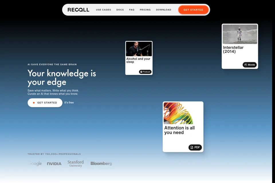 Aperçu de la landing page