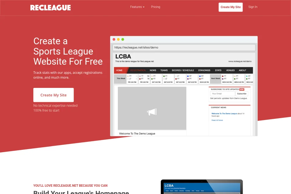 Landing page preview
