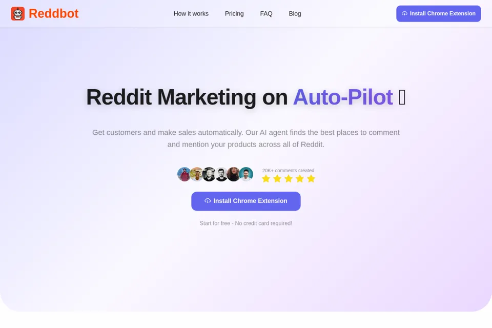 Aperçu de la landing page